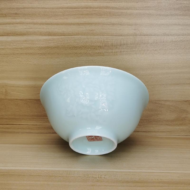 景德镇陶瓷大碗影青色釉国色天香中式5英寸米饭碗面碗汤碗易清洗 - 图0