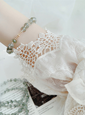 女天然绿幽灵鬼佬财神手链