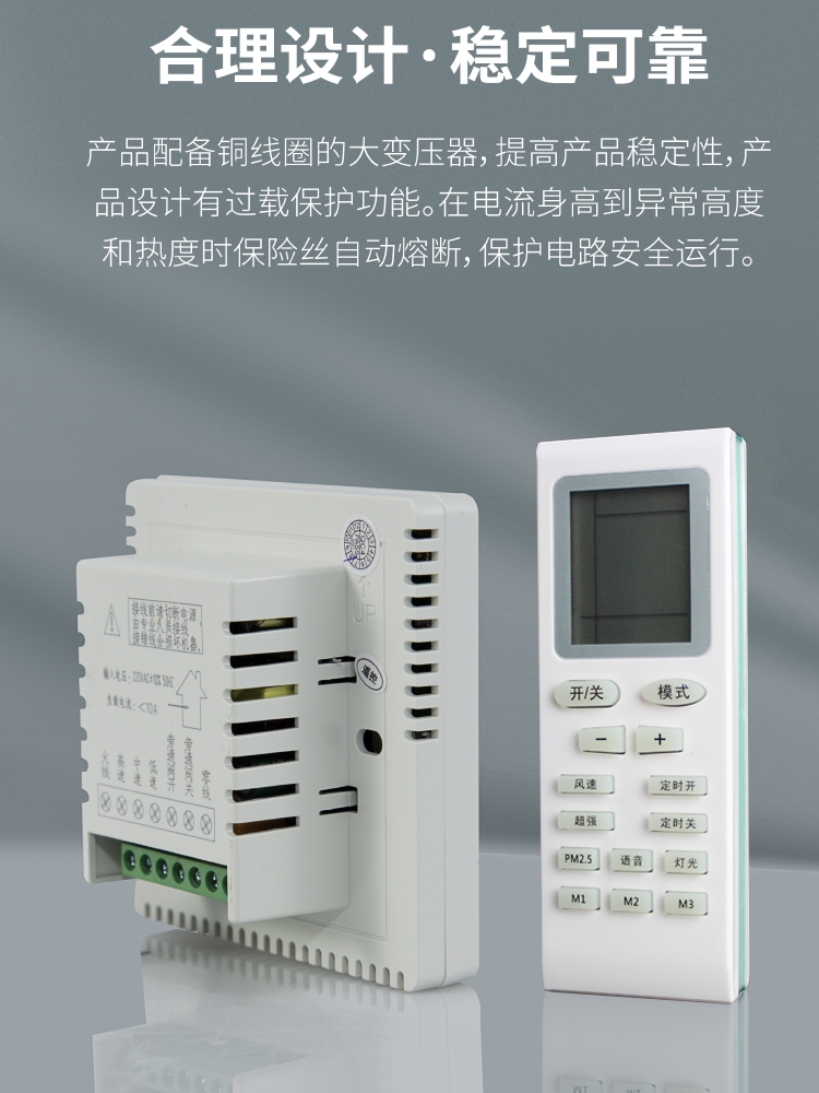 新风机系统液晶控制器室内调速面板商用吊顶式全热交换器智能开关 - 图1