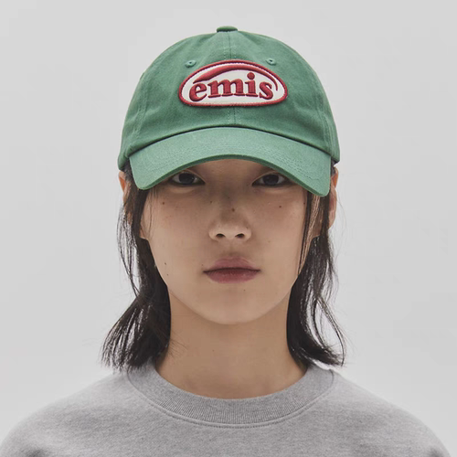 韩国emis帽子狗爪徽章棒球帽男女同款绿色可乐标鸭舌帽休闲百搭潮 - 图0