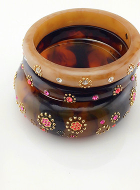 ks out of her  bangle bracelet深色浅色豹纹个性手镯