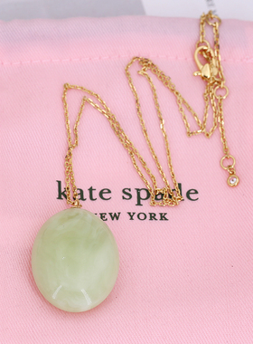 薄荷绿色树脂椭圆吊坠女吊坠项链
