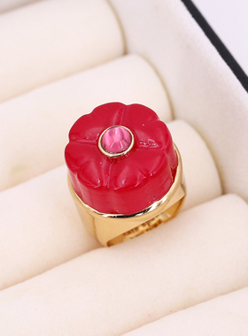 小众设计ks轻奢时尚Confection Pastry Ring 真石材糖果糕点戒指