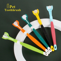 Pet Toothbrush Oral Cleaning Dog Toothbrush Cat Toothbrushes Dogs Toothbrush Three Heads Three Sided Toothbrush Pet Supplies