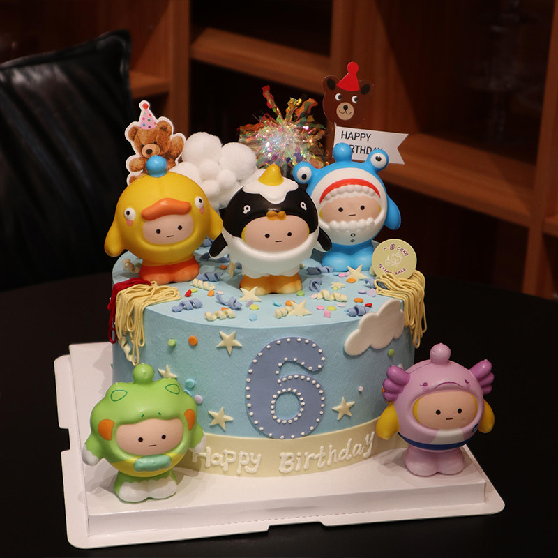 网红蛋仔派对蛋糕装饰品摆件卡通公仔儿童生日烘焙小熊蜡烛插件,淘宝优惠券,粉丝福利购,淘宝优惠卷