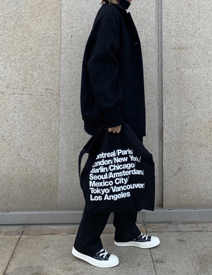 現貨美國american apparel AA世界城市名單肩斜挎帆布包ins網紅