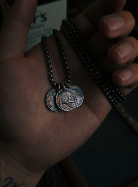 巴赫工作室铁翦金流浪者币挂坠