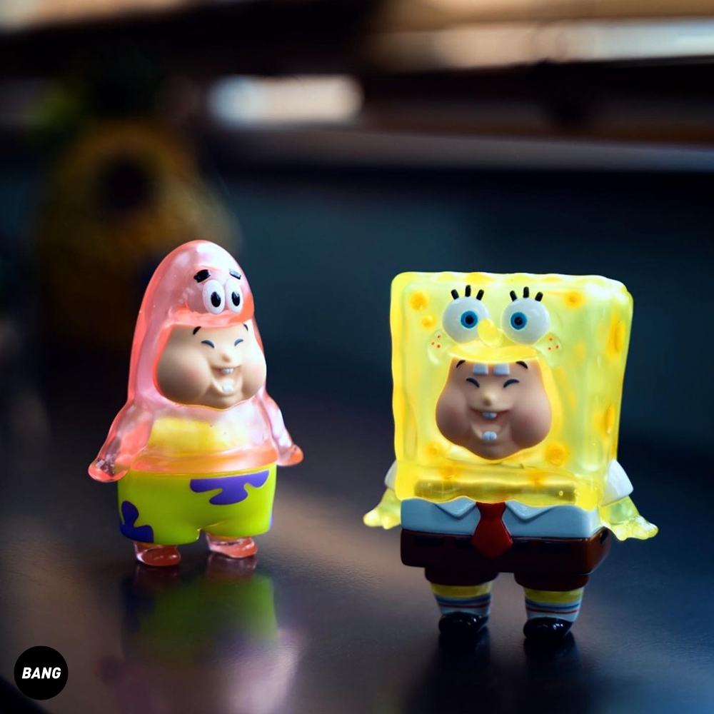 【Bang】现货 UNBOX SPONGEBOB 海绵宝宝&胖大星 肥仔BB 透明限定 - 图0