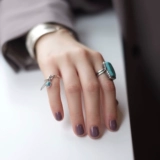 Натуральное кольцо, серебро 925 пробы, с драгоценным камнем