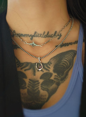 睡莲生生世世 925纯银吊坠天然宝石复古马蹄铁元素个性百搭挂坠