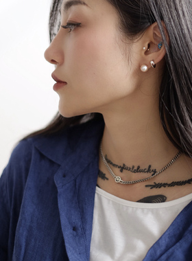 纯银银微笑元素百搭锁骨链