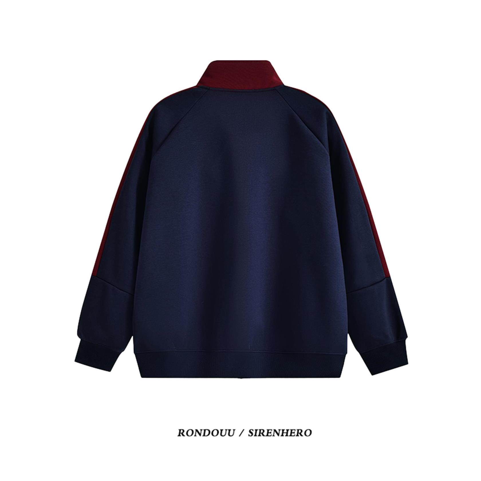 美式覆古撞色三条纹立领卫衣男女秋冬加绒加厚宽松棒球服开衫外套,淘宝优惠券,粉丝福利购,淘宝优惠卷