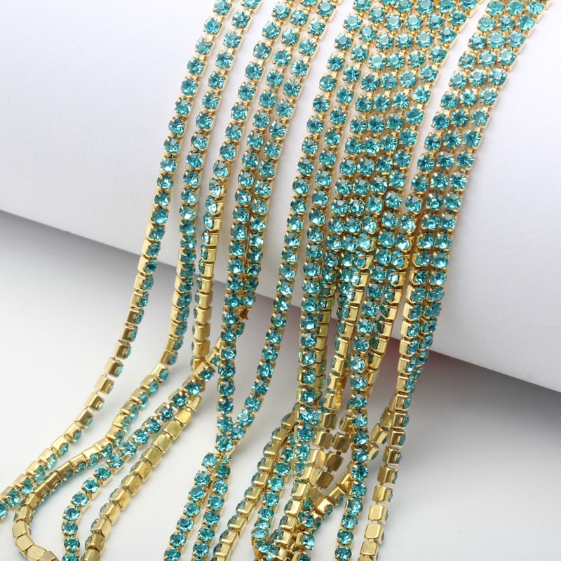 2mm金底密链钻 法式刺绣手缝密爪链条手工DIY娃衣服装辅料材料 - 图3