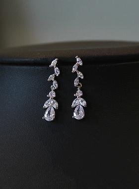 新娘项链耳环首饰锆石婚礼宴会