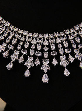 奢华欧美新娘锆石项链耳环装饰品