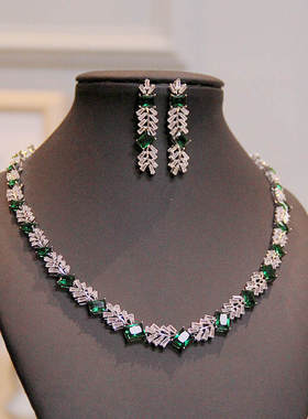 BWBRIDE锆石项链耳环新娘饰品