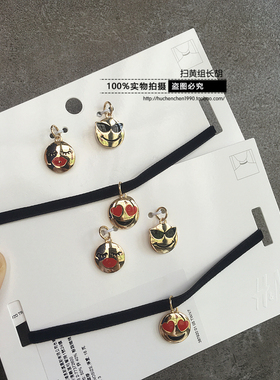 choker微笑爱心金属头像项圈