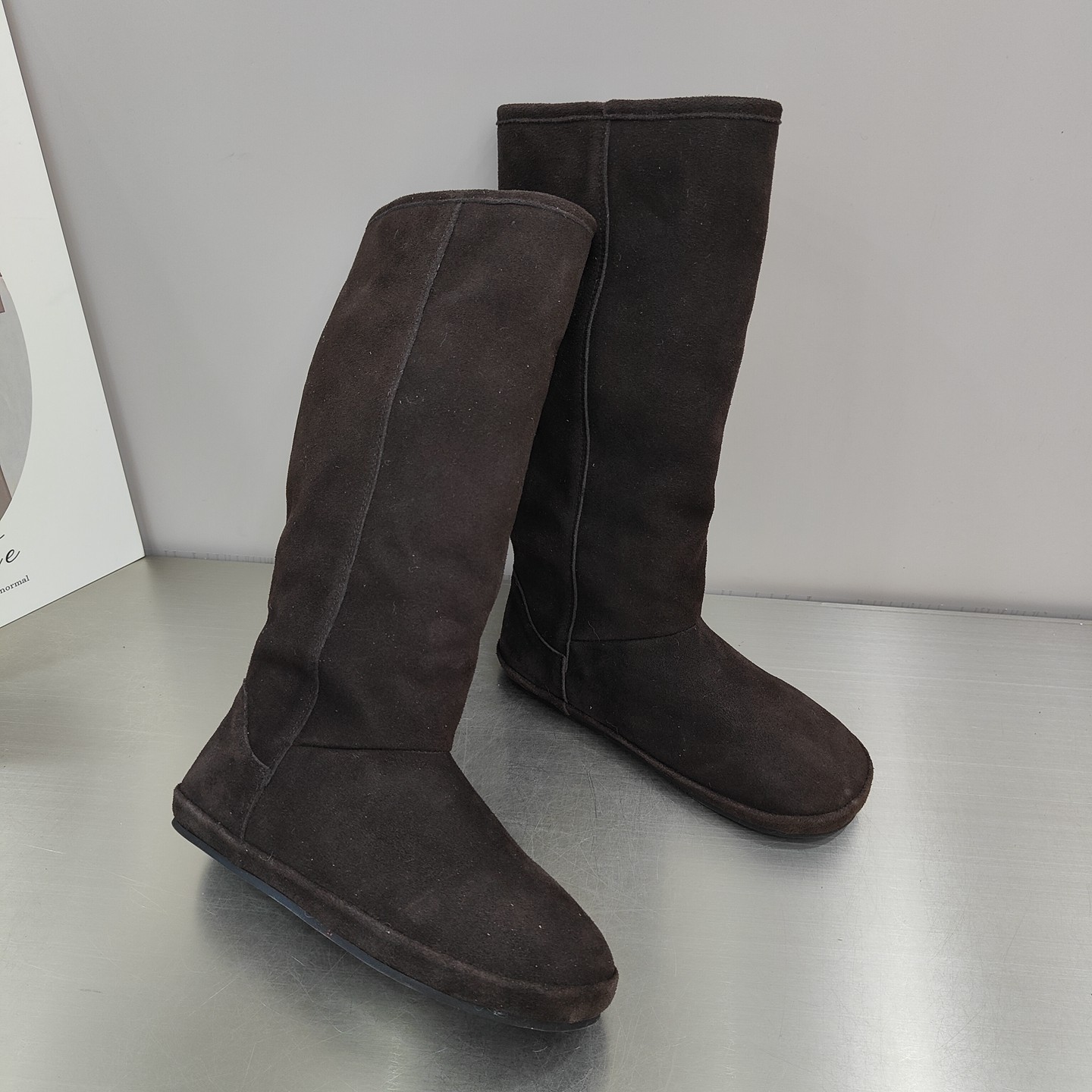 韩版真皮高筒靴女2025冬季新款磨砂皮平跟圆头简约百搭套筒骑士靴,淘宝优惠券,粉丝福利购,淘宝优惠卷