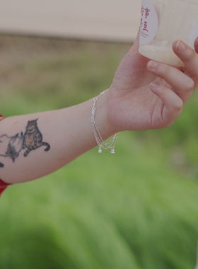 幸福铃兰花朵纯银925手链手工定制女生手环手镯小清新素银送礼物