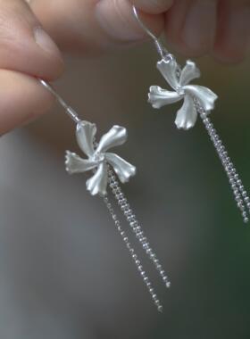 茶花白mini风车茉莉耳钩百搭