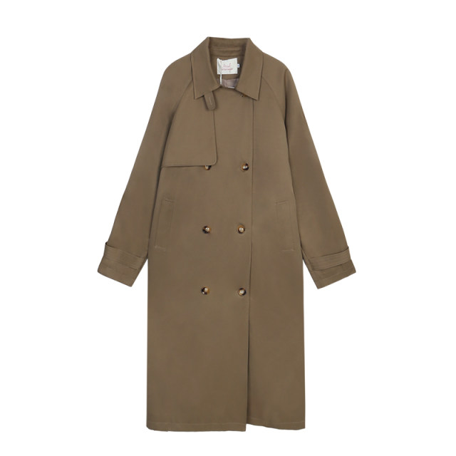 Finding a Khacker trench coat female spring and autumn retro -retro British wind, high -level sense of casual small man, long coat