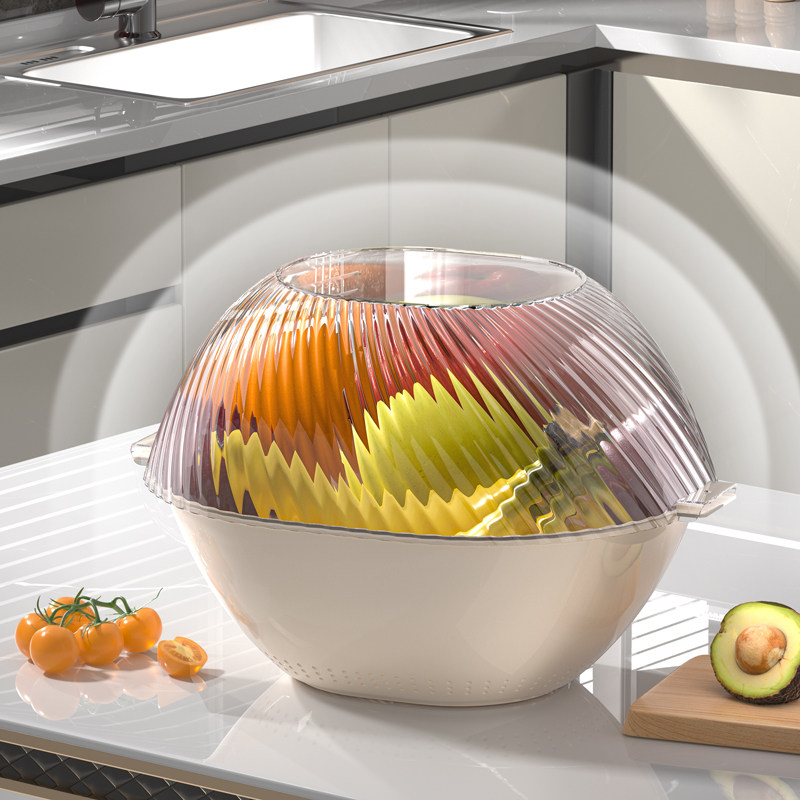 建厦沥水篮新款厨房洗菜盆家用双层水果篮子客厅多功能果盆水果盘,淘宝优惠券,粉丝福利购,淘宝优惠卷