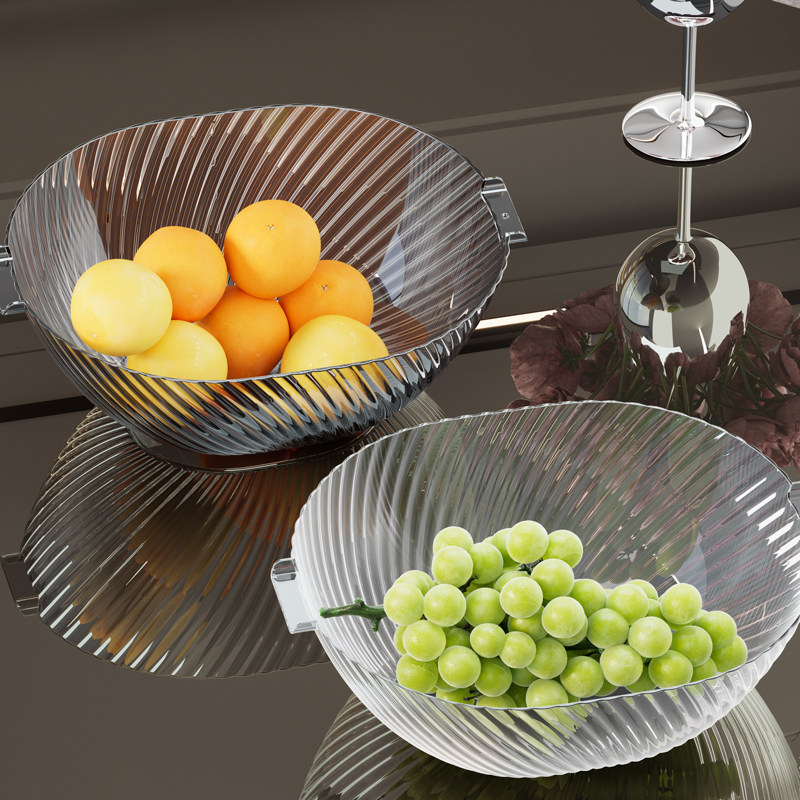 建厦沥水篮新款厨房洗菜盆家用双层水果篮子客厅多功能果盆水果盘,淘宝优惠券,粉丝福利购,淘宝优惠卷