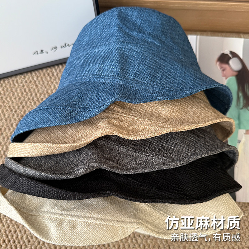日本UVカット棉麻质感渔夫帽女夏防晒帽防紫外线可收纳遮阳帽桶帽,淘宝优惠券,粉丝福利购,淘宝优惠卷