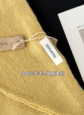 2025新100%wool纯色羊毛三角围巾秋冬披肩外搭保暖护颈围脖高端