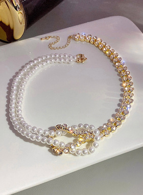 法式复古水钻拼接名媛风脖子饰品