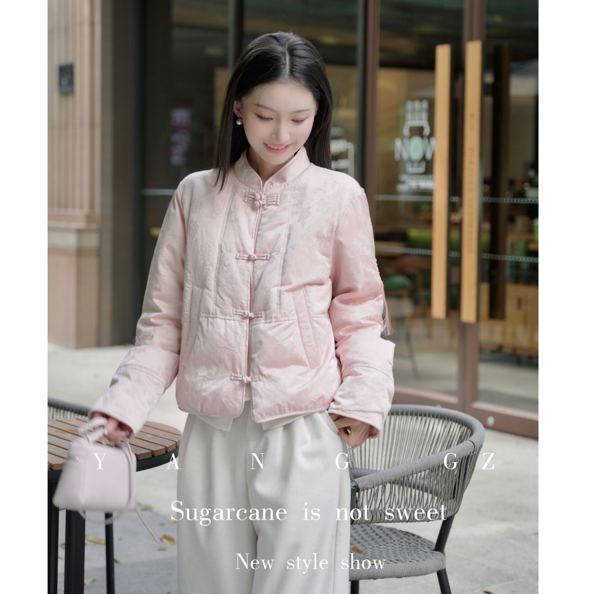 YANG GZ 【北欧童话】新中式冬季新款90鹅绒羽绒服短款外套上衣女 - 图0