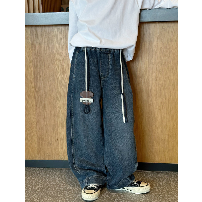 凯文家童装2025年秋季品男童中大童韩版水洗做旧儿童休闲牛仔裤 - 图3