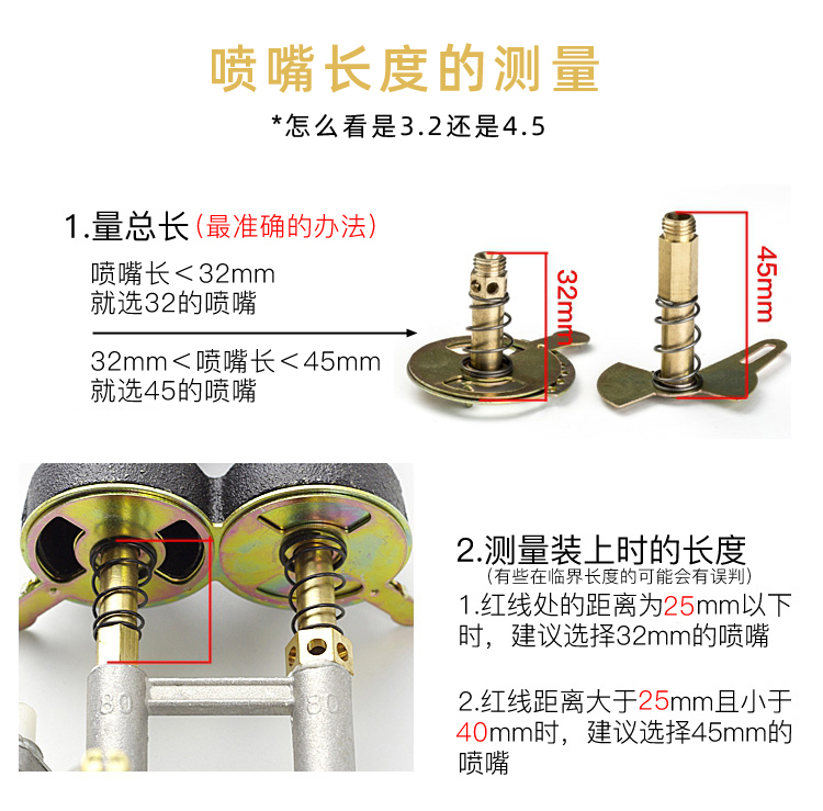 改液化气改天然气喷嘴燃气灶具通用配件煤气灶定位黄铜风门引火咀 - 图1