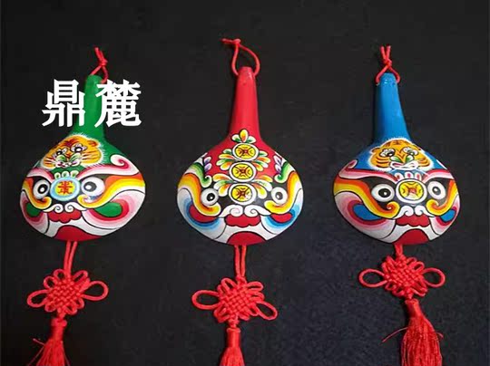 鼎麓 陕西宝鸡 民间工艺品 桐木小马勺脸谱 儿童喜爱小装饰挂件