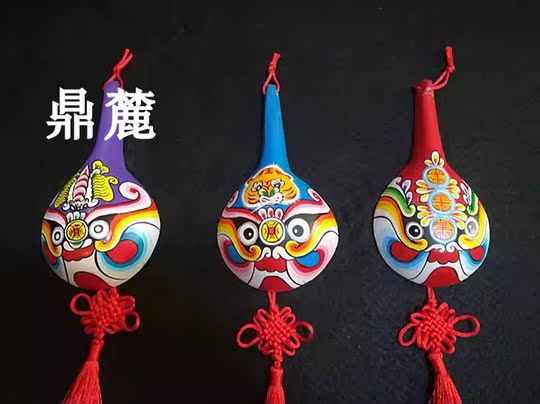 鼎麓 陕西宝鸡 民间工艺品 桐木小马勺脸谱 儿童喜爱小装饰挂件