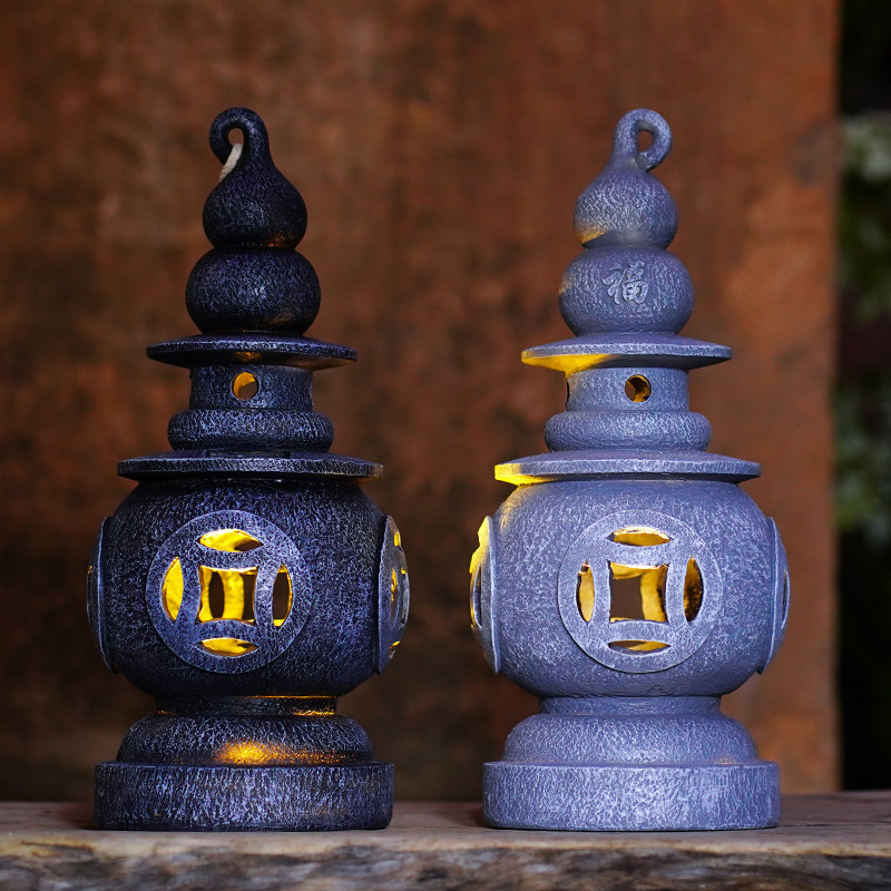 仿古多功能香炉太阳能宫灯佛塔三潭映月客厅桌面户外庭院阳台摆件,淘宝优惠券,粉丝福利购,淘宝优惠卷