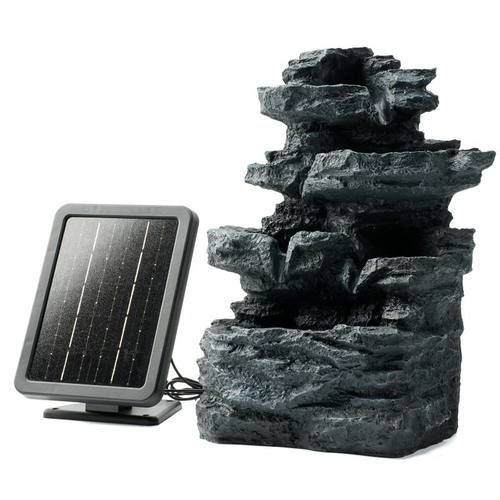 太阳能循环流水造景花园庭院树脂石头假山公司鱼缸不插电瀑布装饰 - 图3