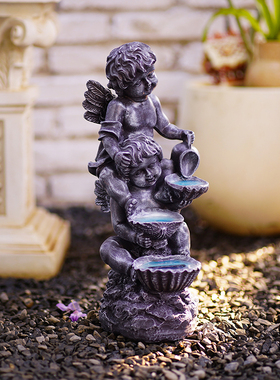 户外庭院发光天使装饰品创意摆件