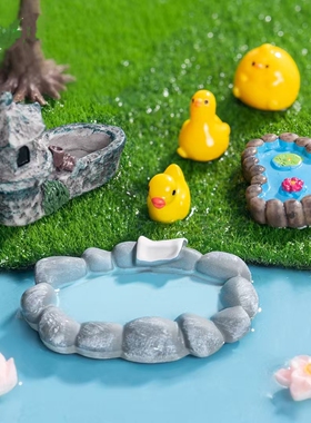 创意仿真水池塔楼 园艺造景diy装饰配件苔藓微景观微缩迷你小摆件