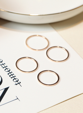 玫瑰金光面超细戒指素韩版百时尚