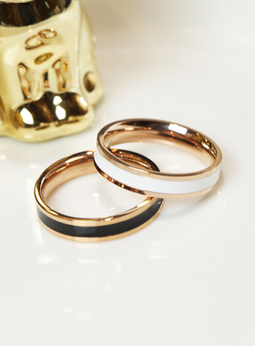 ins戒指女精致韩版潮流黑白时髦