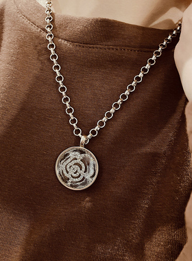 时尚水晶玫瑰中长款项链高档女