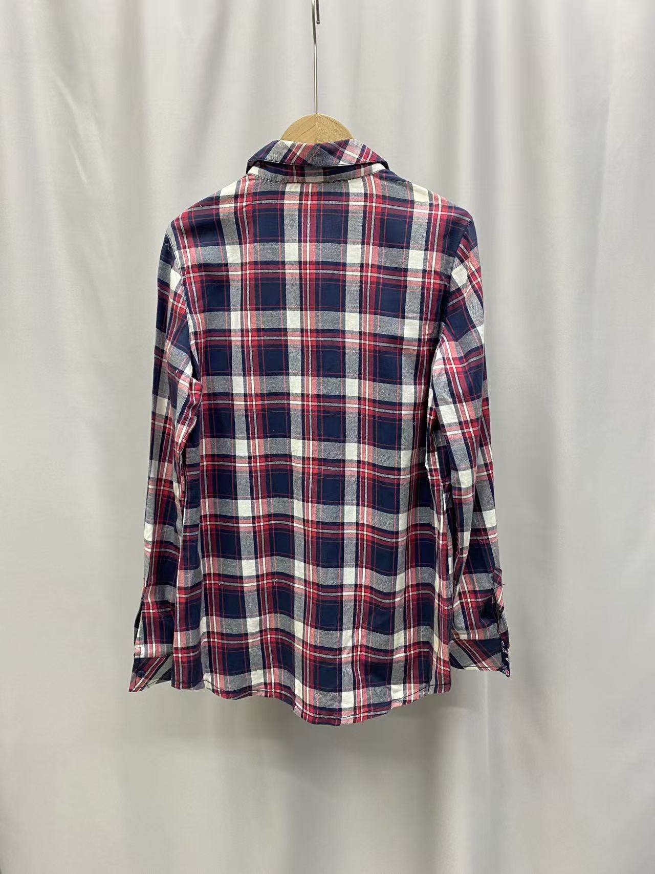 外贸单样衣休闲时尚百搭衬衣春季新款女棉格子长袖衬衫,淘宝优惠券,粉丝福利购,淘宝优惠卷