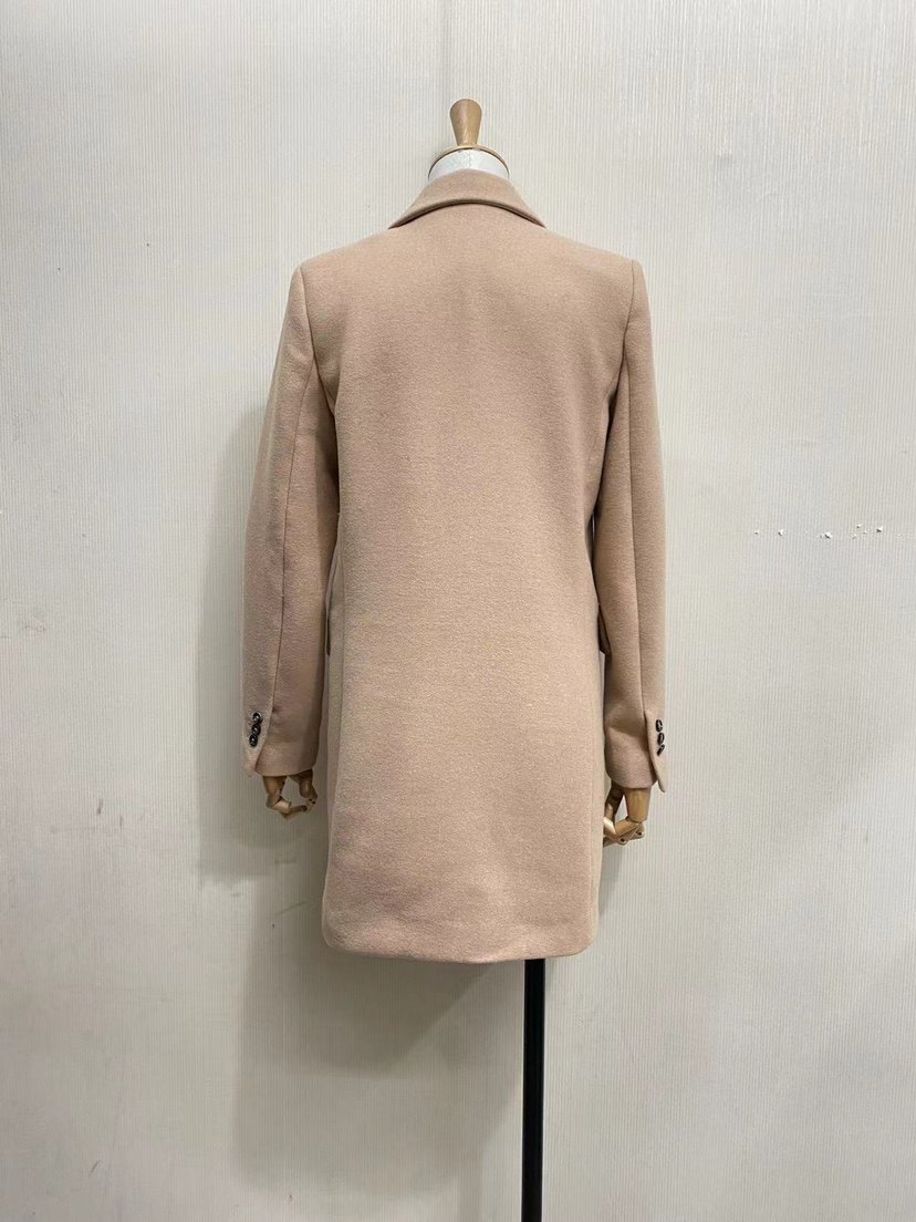 外贸新款通勤大气欧美单秋冬中长款翻领羊毛大衣女毛呢外套,淘宝优惠券,粉丝福利购,淘宝优惠卷