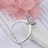 Классическое обручальное кольцо, бриллиантовый цирконий, кольцо с камнем, серебро 925 пробы, 1 карат