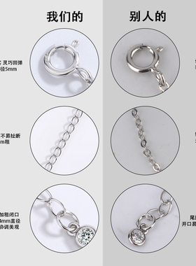 庭祥凯S925纯银宽链圆钻延长链