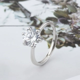 Классическое обручальное кольцо, бриллиантовый цирконий, кольцо с камнем, серебро 925 пробы, 1 карат