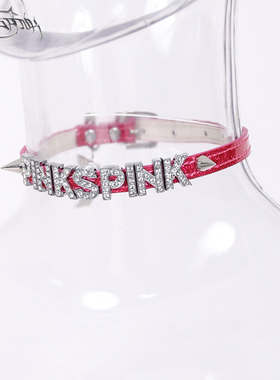 PINKSPINK原创铆钉闪钻朋克项圈