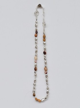 SALE E PEPE 纯银蛋黄石串珠项链