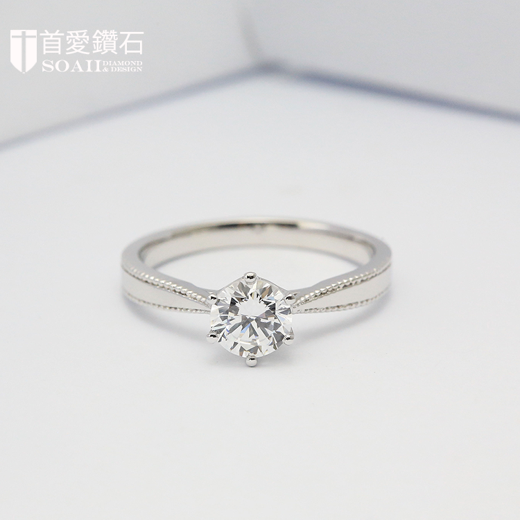 【滚珠六爪】 经典六爪天然真钻戒GIA证书钻石3EX切工定制50分 - 图2